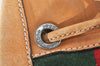 Authentic GUCCI Web Sherry Line Drawstring Backpack Leather Beige Junk 0233J