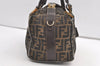 Authentic FENDI Vintage Zucca 2Way Shoulder Hand Bag Canvas Leather Brown 0233K