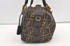 Authentic FENDI Vintage Zucca 2Way Shoulder Hand Bag Canvas Leather Brown 0233K