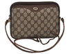 Authentic GUCCI Shoulder Cross Body Bag Purse GG PVC Leather Brown 0234J