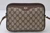Authentic GUCCI Shoulder Cross Body Bag Purse GG PVC Leather Brown 0234J