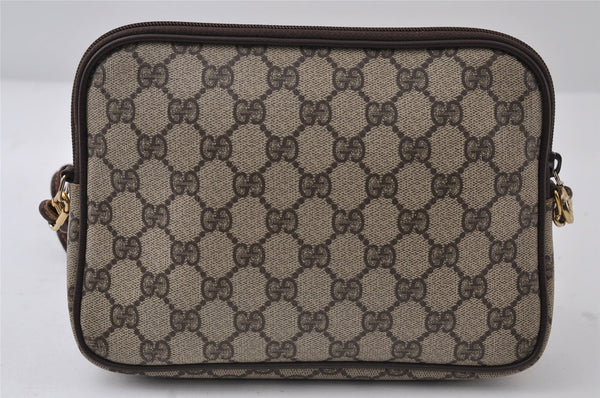 Authentic GUCCI Shoulder Cross Body Bag Purse GG PVC Leather Brown 0234J