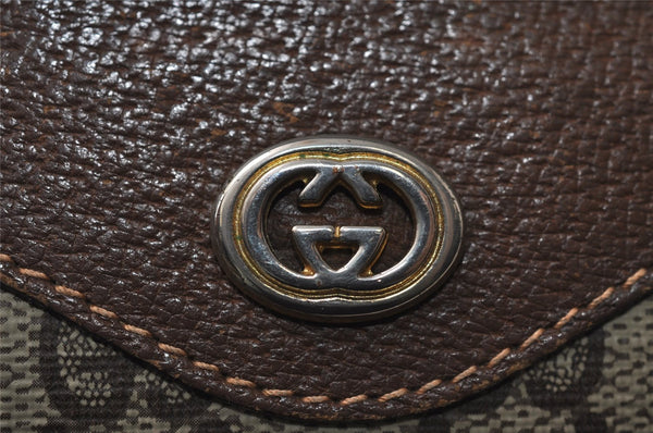 Authentic GUCCI Shoulder Cross Body Bag Purse GG PVC Leather Brown 0234J
