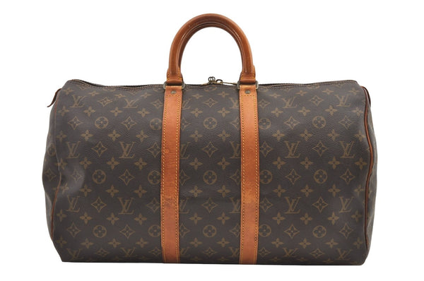 Authentic Louis Vuitton Monogram Keepall 45 Travel Boston Bag M41428 LV 0234K