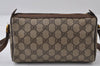 Authentic GUCCI Web Sherry Line Shoulder Cross Bag GG PVC Leather Brown 0235J