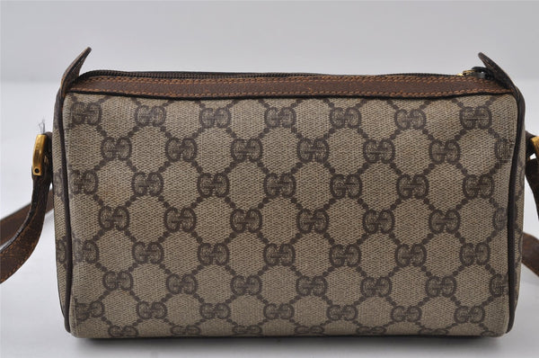 Authentic GUCCI Web Sherry Line Shoulder Cross Bag GG PVC Leather Brown 0235J