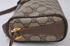 Authentic GUCCI Web Sherry Line Shoulder Cross Bag GG PVC Leather Brown 0235J