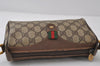 Authentic GUCCI Web Sherry Line Shoulder Cross Bag GG PVC Leather Brown 0235J