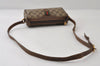 Authentic GUCCI Web Sherry Line Shoulder Cross Bag GG PVC Leather Brown 0235J