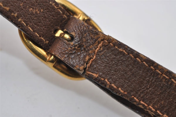 Authentic GUCCI Web Sherry Line Shoulder Cross Bag GG PVC Leather Brown 0235J