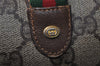 Authentic GUCCI Web Sherry Line Shoulder Cross Bag GG PVC Leather Brown 0235J