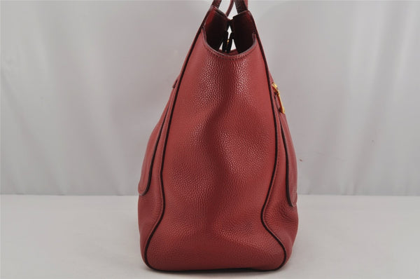 Authentic MIU MIU Vintage Leather Shoulder Tote Bag Red 0235K