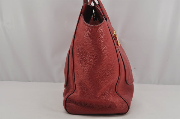 Authentic MIU MIU Vintage Leather Shoulder Tote Bag Red 0235K