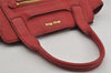 Authentic MIU MIU Vintage Leather Shoulder Tote Bag Red 0235K