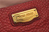 Authentic MIU MIU Vintage Leather Shoulder Tote Bag Red 0235K