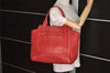 Authentic MIU MIU Vintage Leather Shoulder Tote Bag Red 0235K