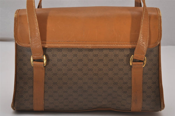 Authentic GUCCI Vintage Micro GG PVC Leather Shoulder Hand Bag Brown 0236J