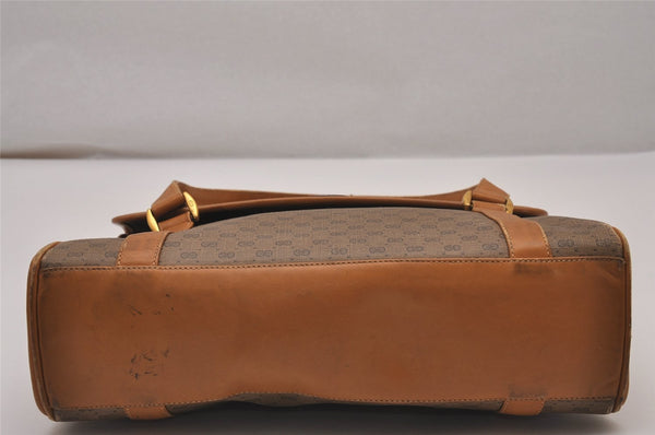 Authentic GUCCI Vintage Micro GG PVC Leather Shoulder Hand Bag Brown 0236J