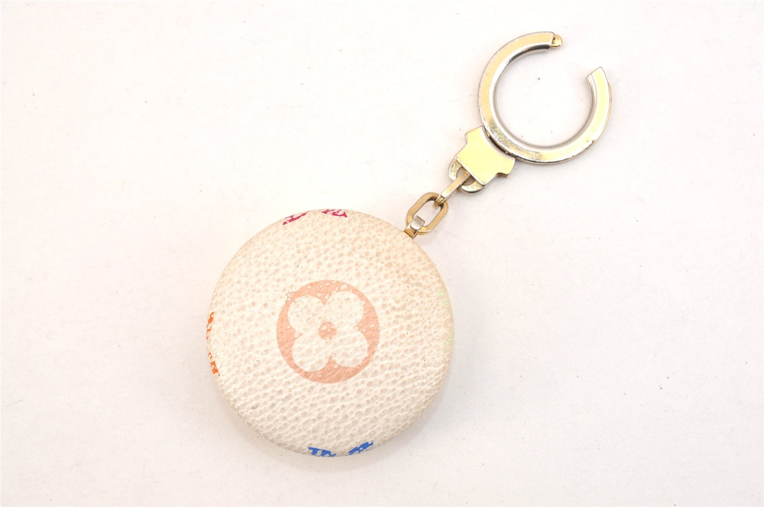 Auth Louis Vuitton Monogram Astropill Bag Charm Key Ring White M51911 LV 0239L