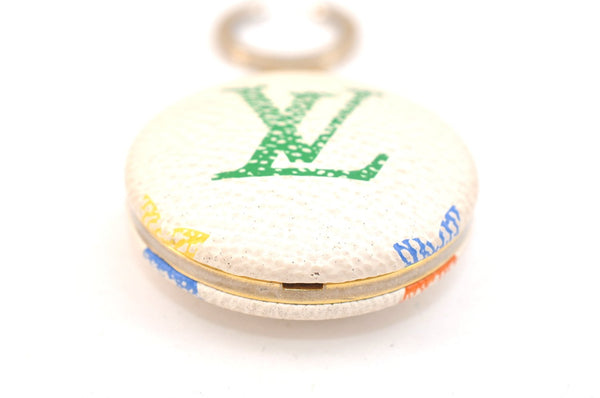 Auth Louis Vuitton Monogram Astropill Bag Charm Key Ring White M51911 LV 0239L