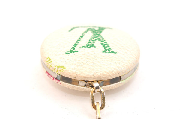 Auth Louis Vuitton Monogram Astropill Bag Charm Key Ring White M51911 LV 0239L