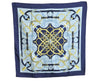 Authentic HERMES Carre 90 Scarf "Eperon d' or" Silk Navy 0241J