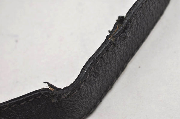 Authentic GUCCI Vintage Bamboo Drawstring Backpack Suede Leather Black 0241K