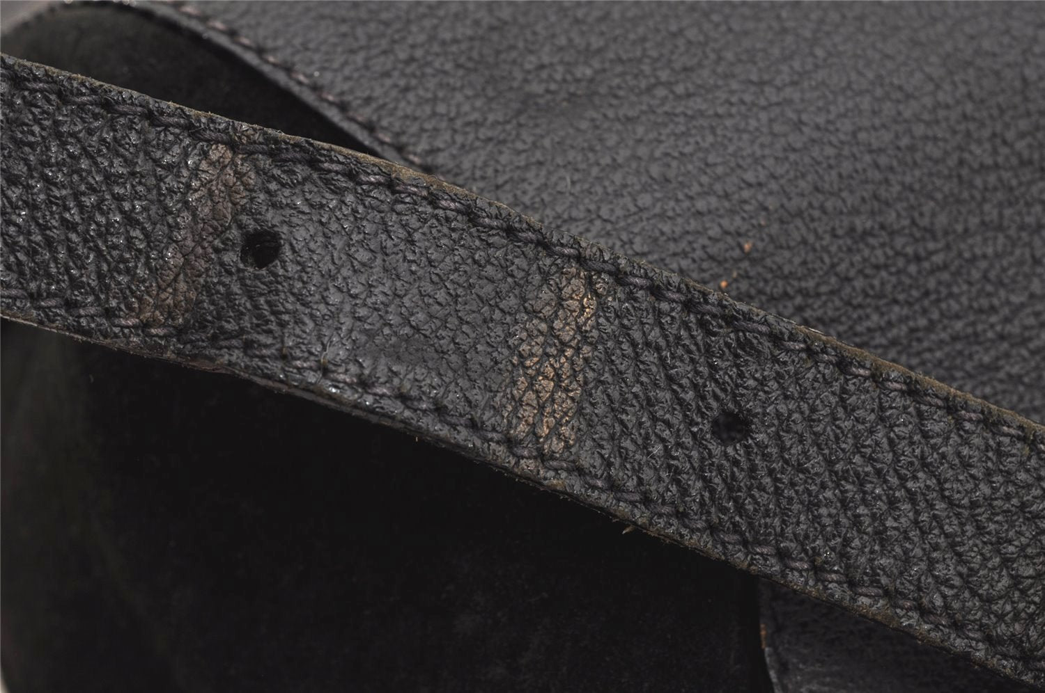 Authentic GUCCI Vintage Bamboo Drawstring Backpack Suede Leather Black 0241K