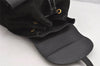 Authentic GUCCI Vintage Bamboo Drawstring Backpack Suede Leather Black 0241K