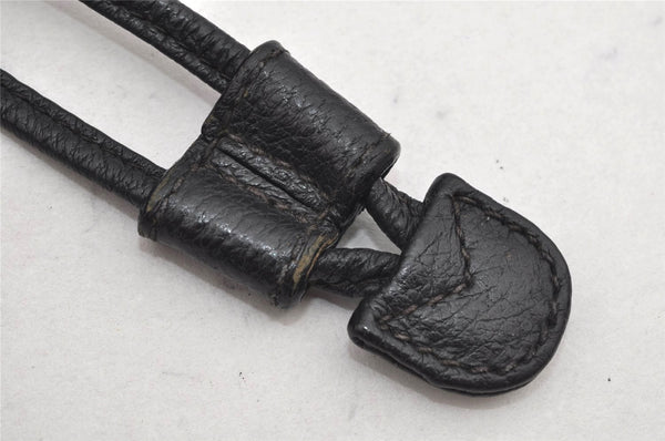 Authentic GUCCI Vintage Bamboo Drawstring Backpack Suede Leather Black 0241K