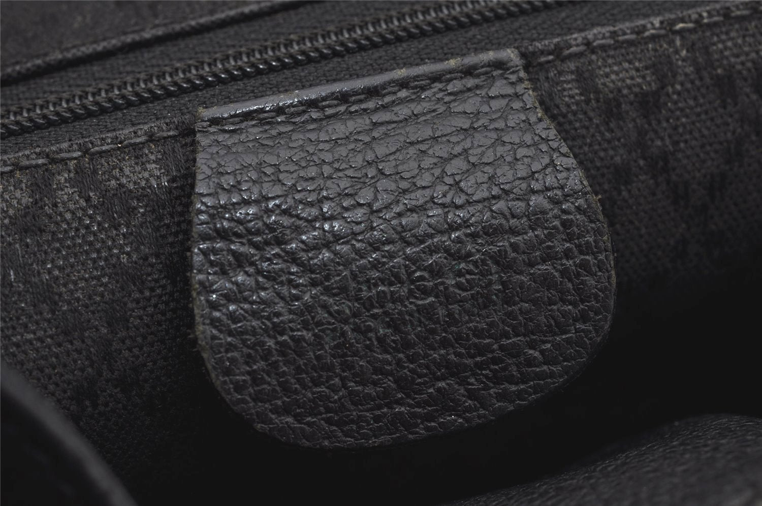 Authentic GUCCI Vintage Bamboo Drawstring Backpack Suede Leather Black 0241K