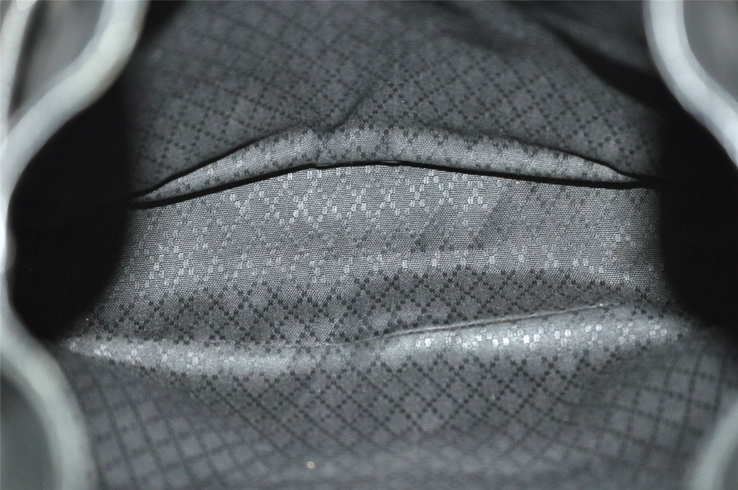 Authentic GUCCI Vintage Bamboo Drawstring Backpack Suede Leather Black 0241K