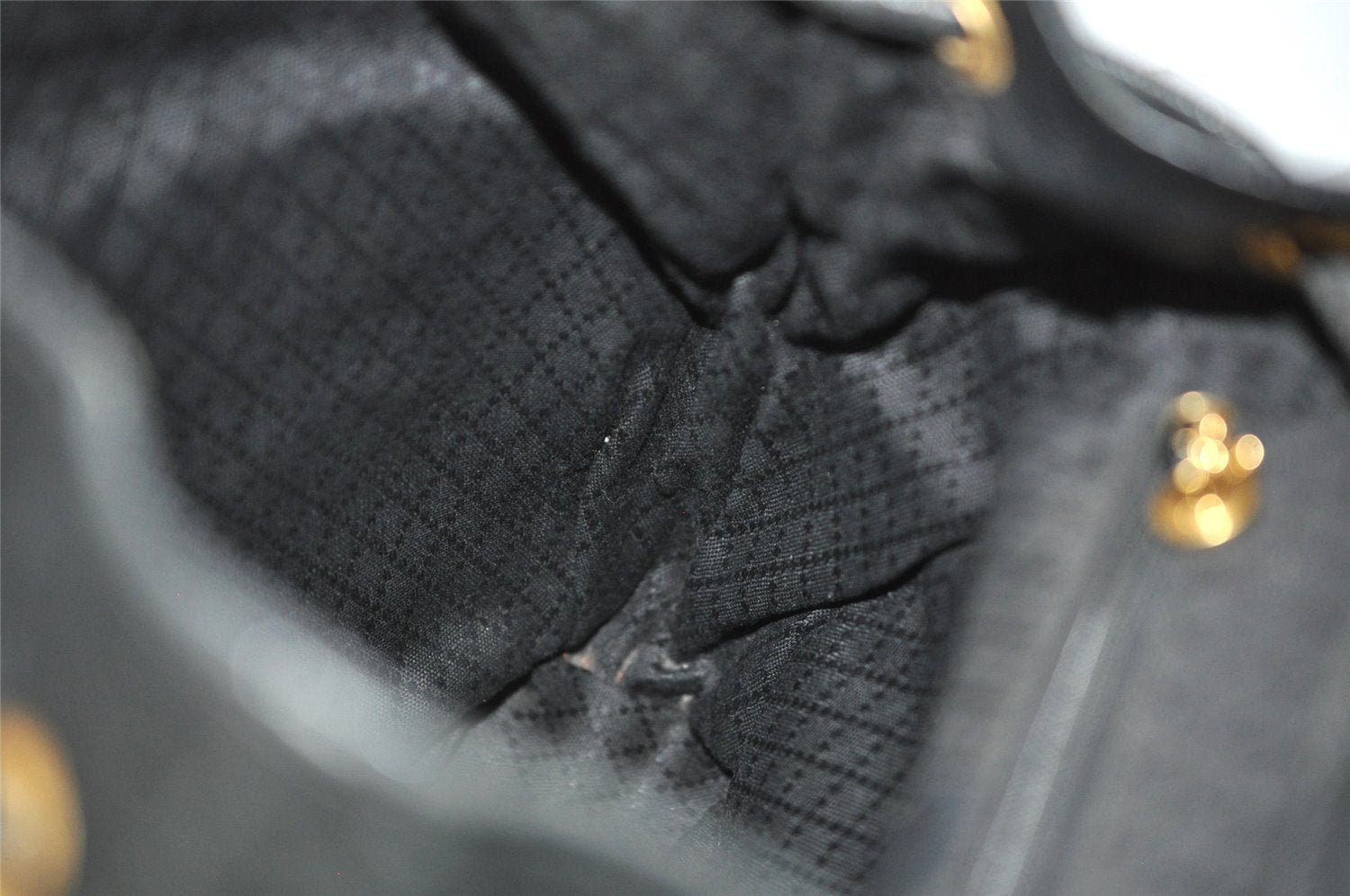 Authentic GUCCI Vintage Bamboo Drawstring Backpack Suede Leather Black 0241K