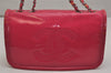 Authentic CHANEL Vintage Enamel Chain Shoulder Bag Purse CC Logo Pink 0242K