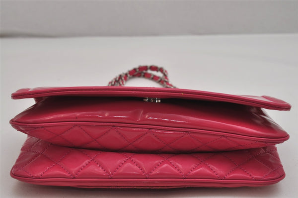 Authentic CHANEL Vintage Enamel Chain Shoulder Bag Purse CC Logo Pink 0242K