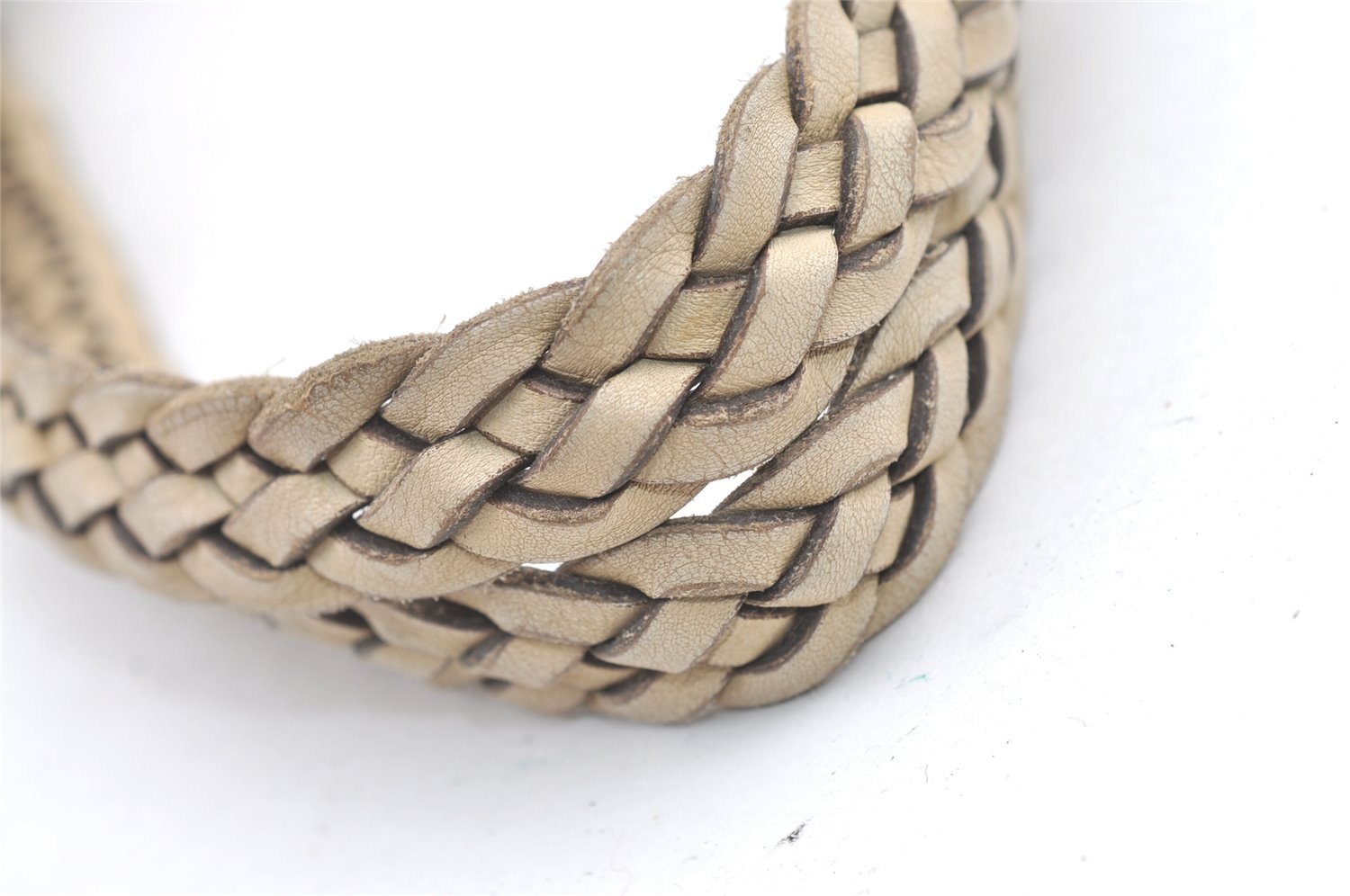 Authentic GUCCI Bamboo Shoulder Tote Drawstring Bag Leather 170582 White 0244K