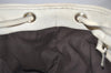 Authentic GUCCI Bamboo Shoulder Tote Drawstring Bag Leather 170582 White 0244K