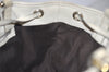 Authentic GUCCI Bamboo Shoulder Tote Drawstring Bag Leather 170582 White 0244K