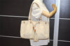 Authentic GUCCI Bamboo Shoulder Tote Drawstring Bag Leather 170582 White 0244K