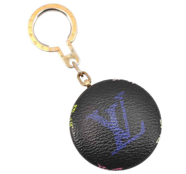 Auth Louis Vuitton Monogram Astropill Bag Charm Key Ring Black M51912 LV 0244L