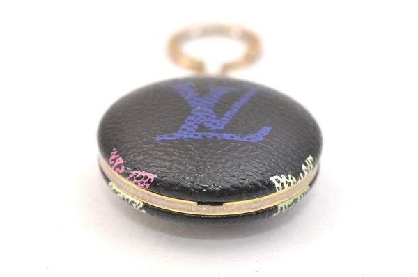 Auth Louis Vuitton Monogram Astropill Bag Charm Key Ring Black M51912 LV 0244L