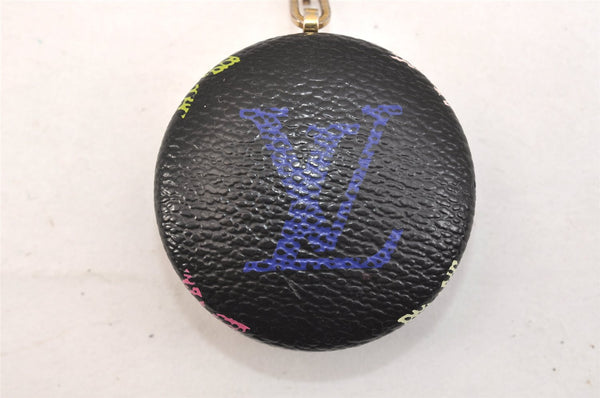 Auth Louis Vuitton Monogram Astropill Bag Charm Key Ring Black M51912 LV 0244L