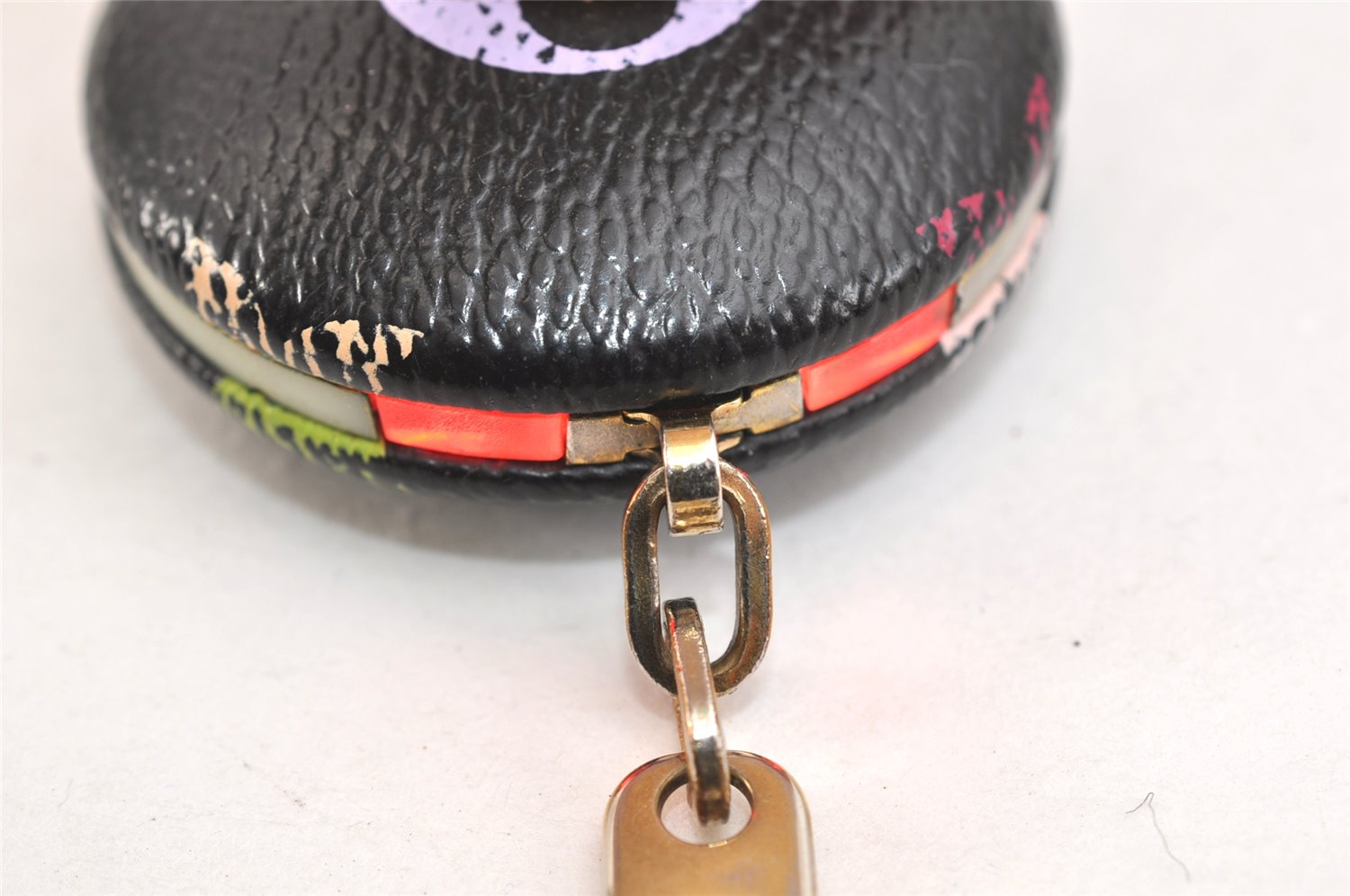 Auth Louis Vuitton Monogram Astropill Bag Charm Key Ring Black M51912 LV 0244L