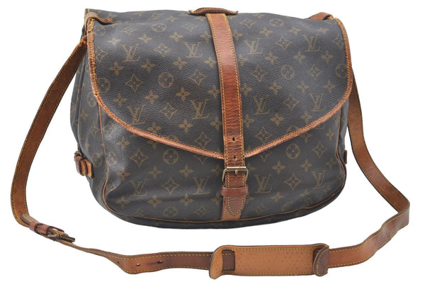 Authentic Louis Vuitton Monogram Saumur 35 Shoulder Cross Bag M42254 LV 0245H