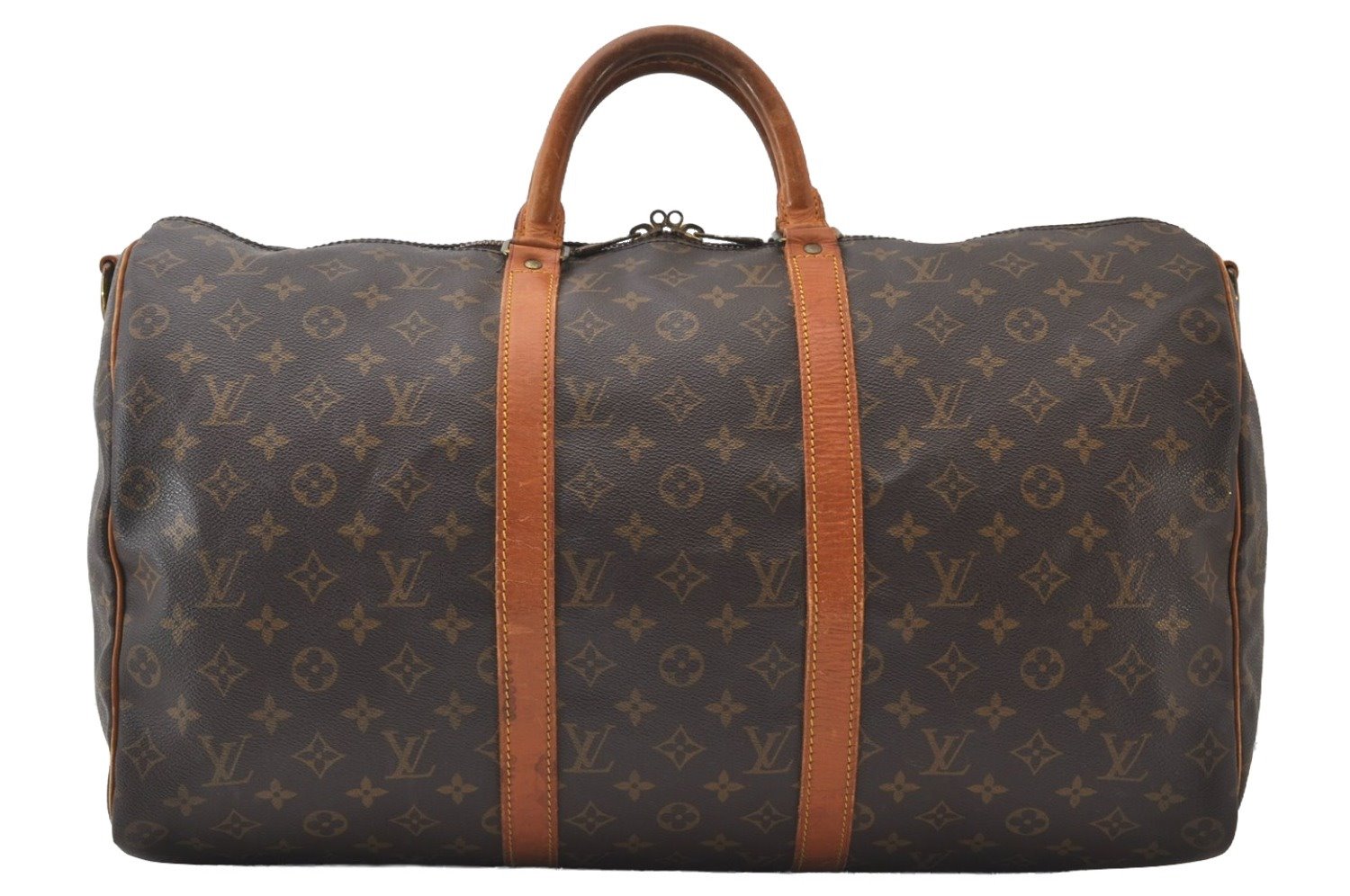 Authentic Louis Vuitton Monogram Keepall Bandouliere 50 M41416 Boston Bag 0245J