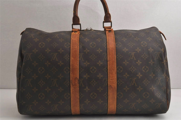 Authentic Louis Vuitton Monogram Keepall 45 Travel Boston Bag M41428 Junk 0245K