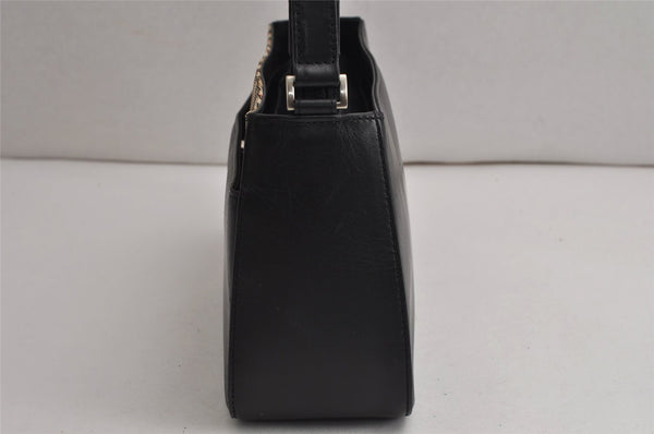 Authentic BURBERRY Nova Check Shoulder Hand Bag Purse Leather Black 0246K