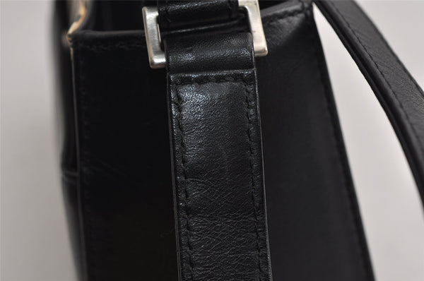 Authentic BURBERRY Nova Check Shoulder Hand Bag Purse Leather Black 0246K