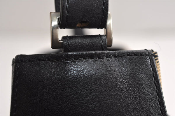 Authentic BURBERRY Nova Check Shoulder Hand Bag Purse Leather Black 0246K