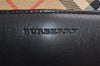 Authentic BURBERRY Nova Check Shoulder Hand Bag Purse Leather Black 0246K